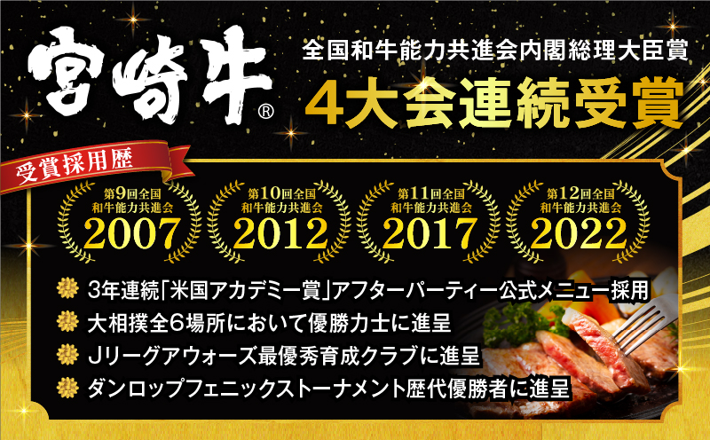 【期間・数量限定】畜産農家応援！宮崎牛ロースステーキ250g×2・国産牛ハンバーグ100g×4個_M132-014-B1