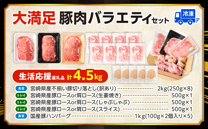 大満足豚肉ロースバラエティセット4.5kg_M132-104