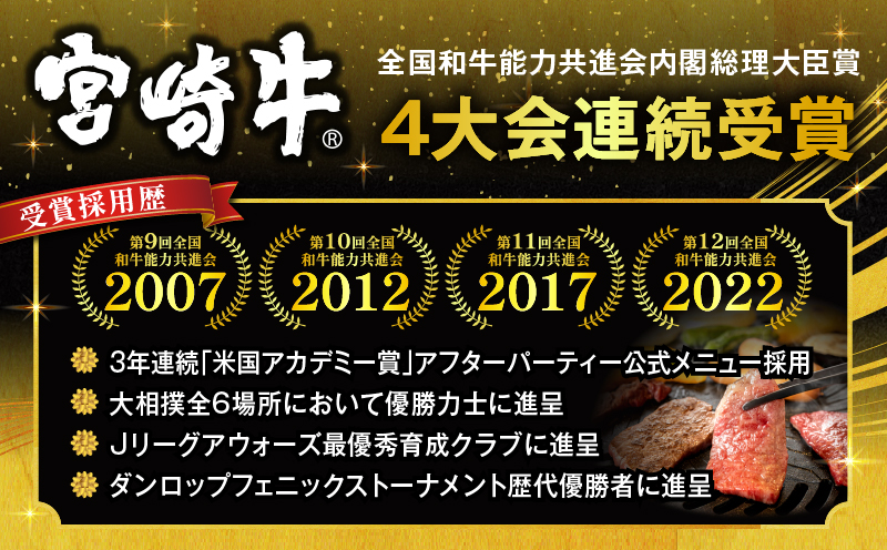 畜産農家応援！宮崎牛 焼肉3種セット(肩ロースorロース・ウデ・モモ 各150g)(真空パック)_M132-101-PU