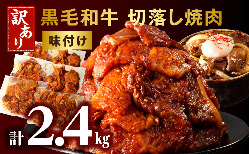 訳あり　切落し焼肉味付け2.4kg（国産）_M132-070