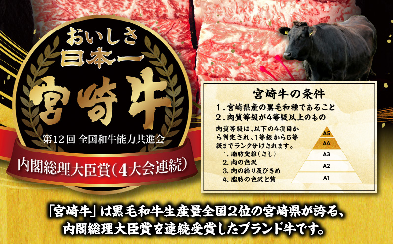 宮崎牛 モモ 焼肉 400g×1 宮崎県産 黒毛和牛 こま切れ 100g×1 合計500g_M132-024