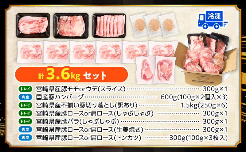 豚肉バラエティセット3.6kg_M132-102