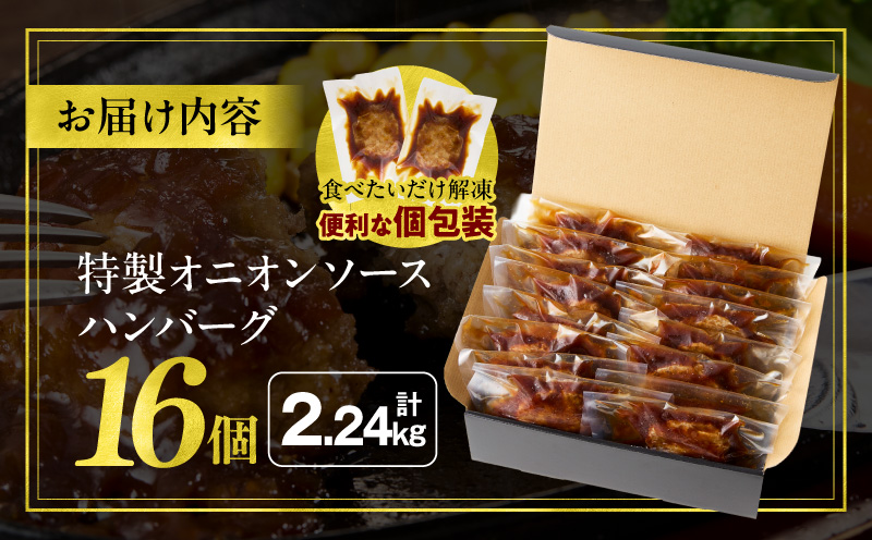 特製オニオンソースハンバーグ 140g×16個_M132-105-02