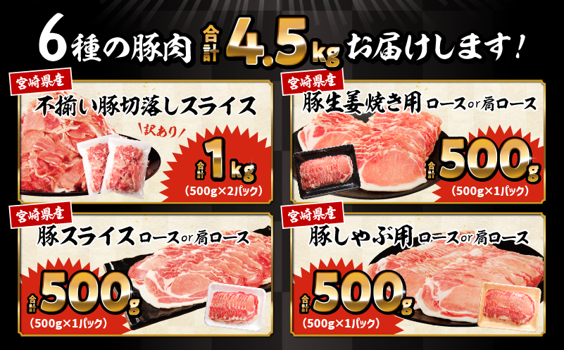 大満足豚肉ロースバラエティセット4.5kg_M132-094