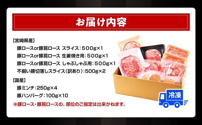 大満足豚肉ロースバラエティセット4.5kg_M132-094