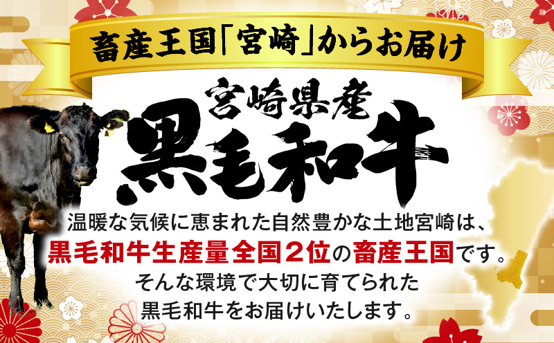 【期間・数量限定】畜産農家応援！宮崎県産 黒毛和牛 スライス3種セット(肩ロース・ウデ・モモ 各300g)・国産牛ハンバーグ100g×4個_M132-092-B1