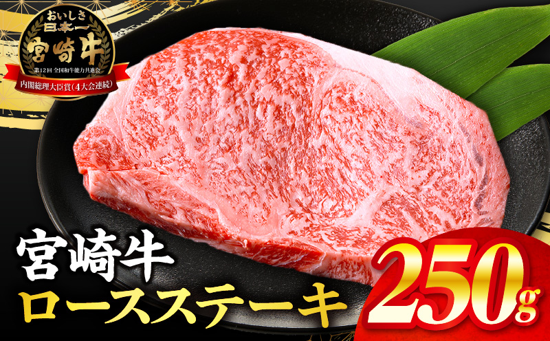 【数量限定】畜産農家応援！宮崎牛ロースステーキ250g(真空パック)_M132-096-PU