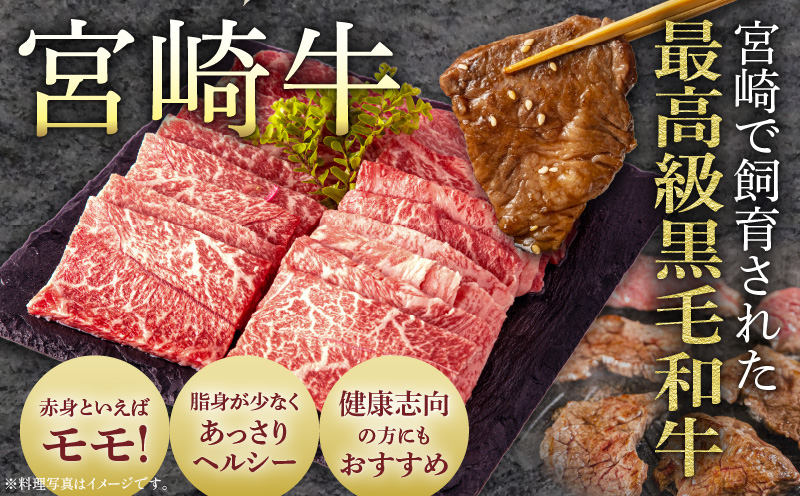 宮崎牛 モモ 焼肉 400g×1 宮崎県産 黒毛和牛 こま切れ 100g×1 合計500g_M132-024