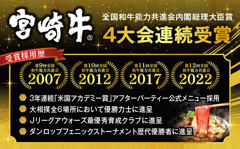 【期間・数量限定】宮崎牛スライス3種セット （モモスライス300g/ウデスライス300g/肩ローススライス300g）合計900g+合挽きハンバーグ100g×2個_M132-041-B