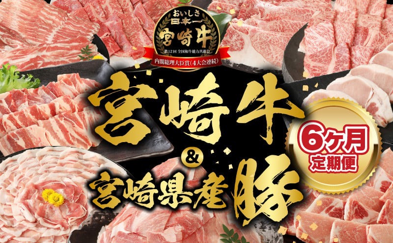【6ヶ月定期便】宮崎牛と宮崎県産豚 N0147-YF098