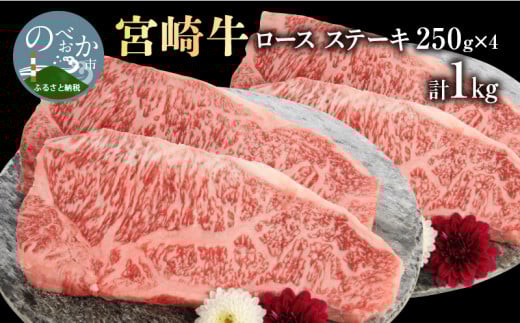 宮崎牛ﾛｰｽｽﾃｰｷ250g×4計1kg N0147-YD0213