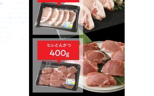 豚ロースとんかつ100g×5ロースしゃぶ500gヒレとんかつ400g計1.4kg N0147-YA764
