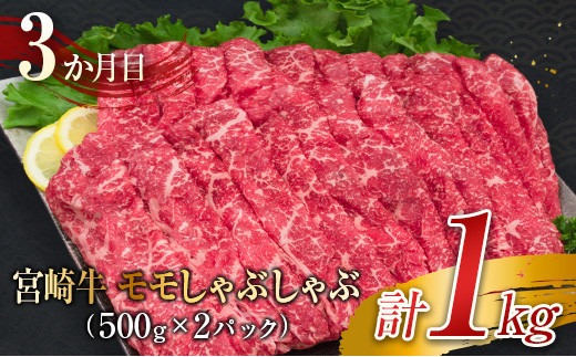 3か月 お楽しみ 定期便 宮崎牛 堪能 セット 合計3kg 肉 牛 牛肉 黒毛和牛 ロース 肩ロース モモ ステーキ しゃぶしゃぶ 国産 おかず 食品 焼肉 送料無料_MPKB1-24