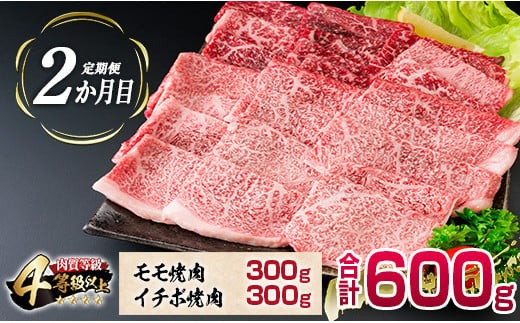 4か月 お楽しみ 定期便 宮崎牛 焼肉 バラエティ セット 総重量2.4kg 肉 牛 牛肉 黒毛和牛 モモ ミスジ イチボ バラ 国産 おかず 食品 BBQ 送料無料_MPIG1-24