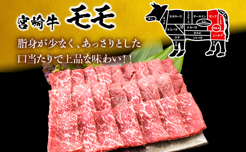 【畜産農家応援】数量限定 厳選 宮崎牛 赤身 焼肉 計500g 粗挽きウインナー 牛肉 国産焼き肉 BBQ 鉄板焼き バーベキュー 人気 黒毛和牛 肩ウデ モモ A4 A5 等級 ギフト 贈答 小分け 食品 宮崎県 日南市 送料無料_MPBB4-25-ZO