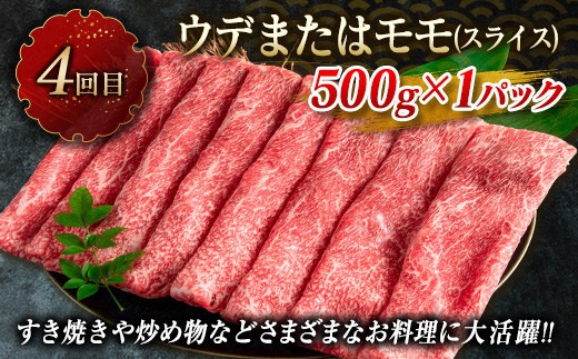 赤身肉の4か月定期便 数量限定 黒毛和牛 赤身 牛肉 お楽しみ 定期便 総重量1.7kg 肉 焼肉 ステーキ すき焼き しゃぶしゃぶ スライス ブロック 牛丼 赤身もも 国産 食品 おかず 高級 BBQ バーベキュー おすすめ 食べ比べ 宮崎県 日南市 送料無料_MPGH2-25