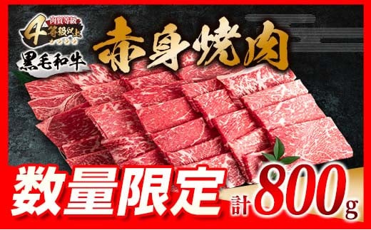 数量限定 黒毛和牛 赤身 焼肉 計800g 牛肉 ビーフ 国産 ミヤチク 食品 4等級以上 ウデ モモ BBQ バーベキュー 鉄板焼き おかず お弁当 おつまみ おすすめ 高級 ご褒美 お祝 記念日 お取り寄せ グルメ おすそ分け 宮崎県 日南市 送料無料_MPCA1-24