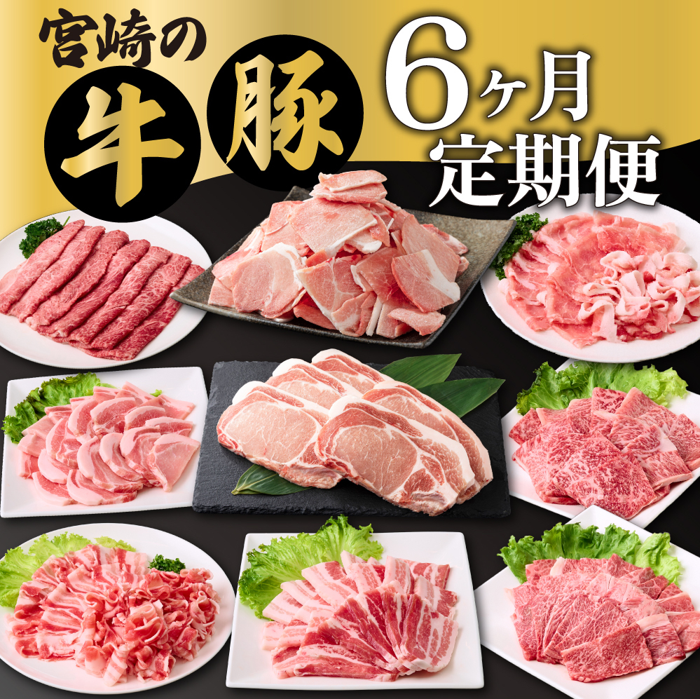 【定期便・全6回】宮崎牛・宮崎県産豚肉 6ヶ月定期便!6.9kg MCT6UB-69