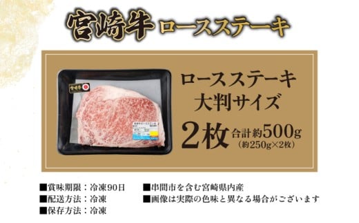 宮崎牛ロースステーキセット 計500g （250g×2）_K030-002