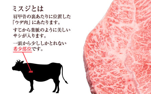 宮崎牛】希少部位！ミスジステーキセット300g 内閣総理大臣賞4連続