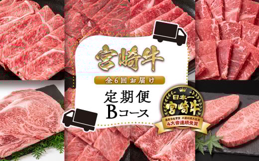 【6ヶ月定期便】『宮崎牛』Bコース《焼肉・すき焼き・ステーキ》内閣総理大臣賞４連続受賞<12-3>