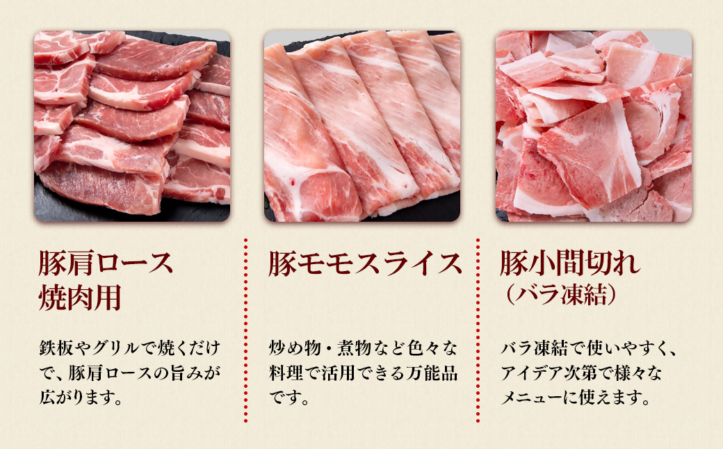 宮崎県産豚肉6種1.9kg盛り合わせ 焼肉 とんかつ しゃぶしゃぶ スライス 小間切れ 食べ比べ <1-38>