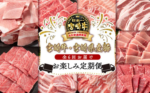 【6ヶ月定期便】『宮崎牛＆宮崎県産豚肉』焼肉・すき焼き・しゃぶしゃぶ(Cコース)<7.5-10>