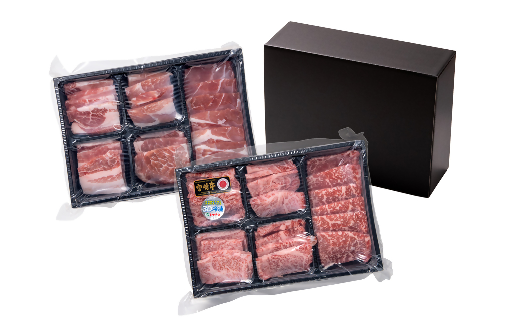 【宮崎牛＆宮崎県産豚肉】焼肉10種食べ比べセット600g 内閣総理大臣賞４連続受賞<1.1-7>