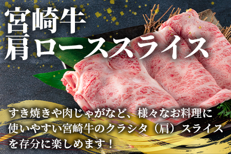 ＜宮崎牛肩ローススライス300gと宮崎県産和牛小間切れ200g 総量500g＞【MI144-my】【ミヤチク】