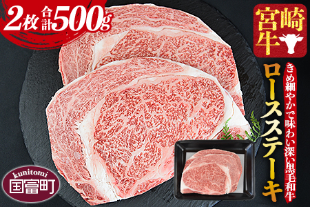 ＜宮崎牛 ロースステーキ 2枚 合計500g＞入金確認後、1か月程度で出荷