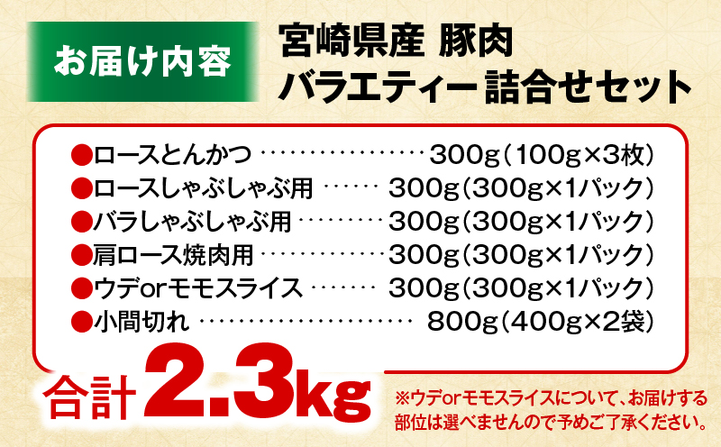 豚肉バラエティー詰合せセット 2.3kg_my085-013