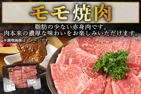 ＜宮崎牛モモ焼肉 400g ＋ 宮崎県産黒毛和牛こま切れ 100g＞