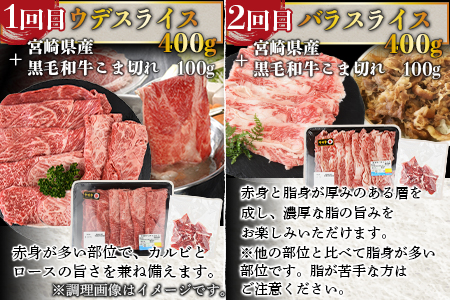 ＜6か月定期便 宮崎牛スライス 食べ比べコース＞入金確認後、1か月程度で出荷