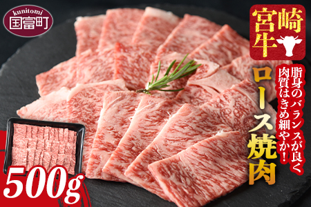 ＜宮崎牛ロース焼肉 500g＞