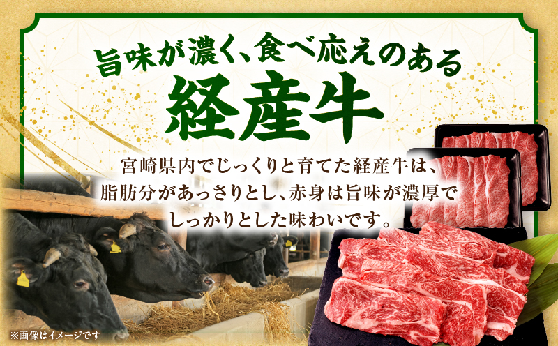 宮崎県産黒毛和牛(経産)肩ローススライス 1kg（500g×2）_b0752_my_x2