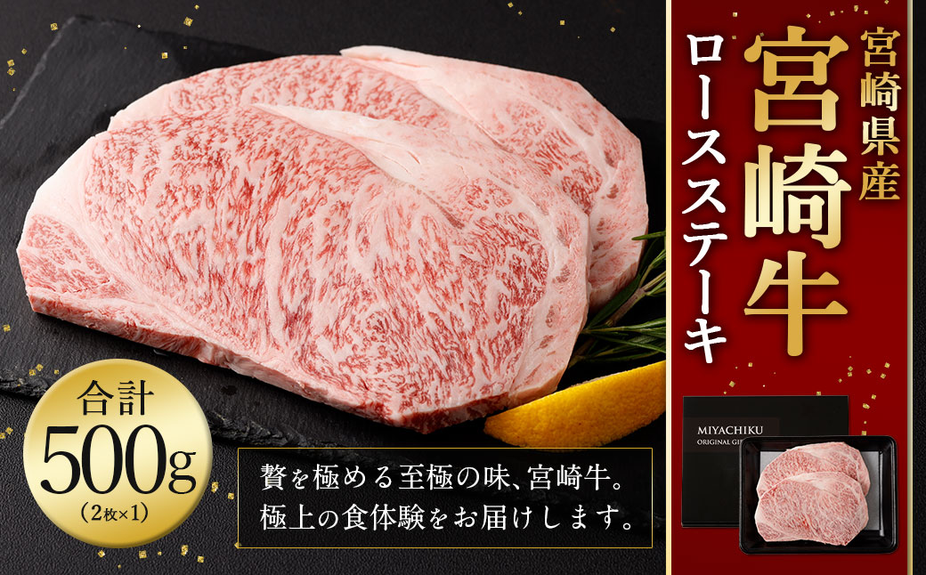 ＜宮崎牛 ロースステーキ 2枚 500g＞翌月末迄に順次出荷 新生活応援 卒業祝い 就職祝い 入学 卒業 お花見 引越し