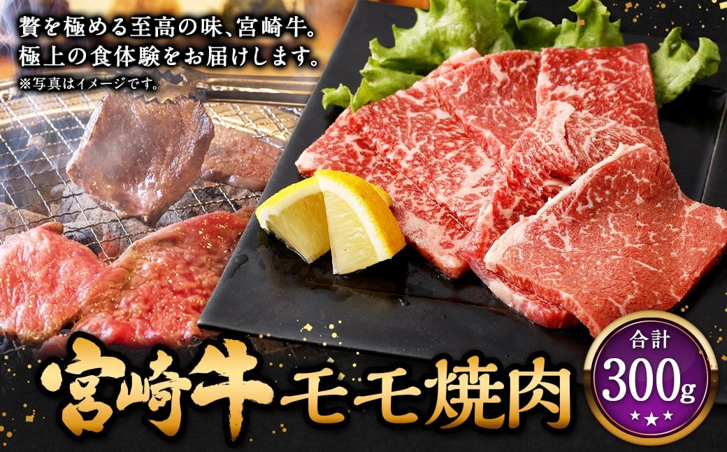 <宮崎牛モモ焼肉 300g>2026年2月上旬より順次出荷 お肉 肉 宮崎牛 牛肉 モモ肉 もも肉 もも モモ 焼肉 焼き肉 BBQ バーベキュー 冷凍 宮崎県 高鍋町