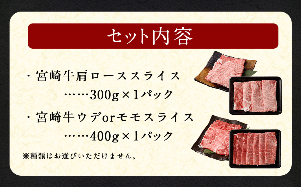 ＜宮崎牛 すきしゃぶ 2種 (赤身霜降り)＞1か月以内に順次出荷