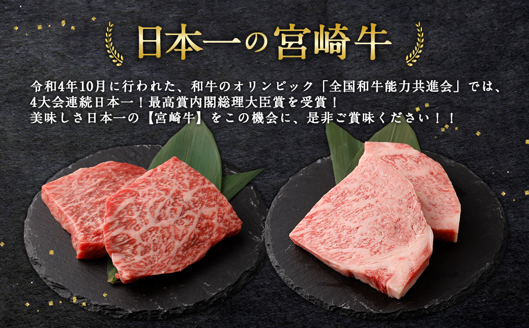 ＜宮崎牛ステーキ2種食べ比べ＞翌月末迄に順次出荷 新生活応援 卒業祝い 就職祝い 入学 卒業 お花見 引越し