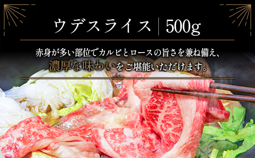 宮崎牛 ウデスライス 500g 肉質等級4等級 スピード便 ※10日以内出荷【B531-10D】
