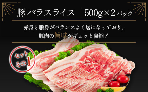 宮崎県産豚 3種食べ比べスライスセット（500g×6パック）計3kg【C369-2503】
