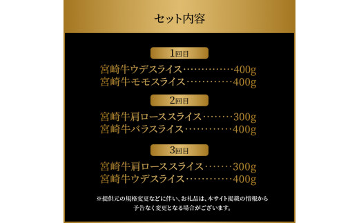 宮崎牛 すきしゃぶ3回定期便 K18_T014_6