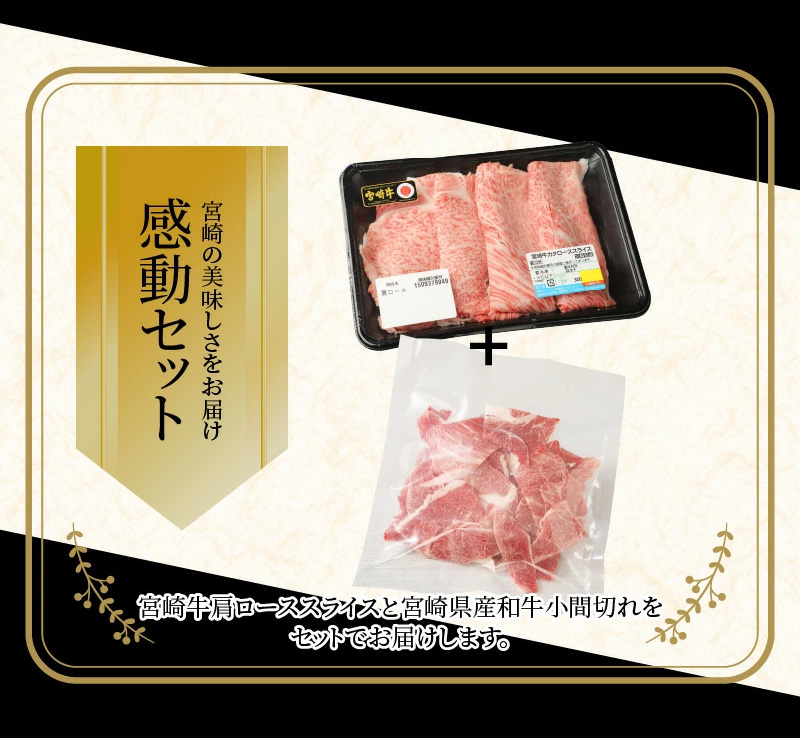 宮崎牛 肩ローススライス300ｇ 宮崎県産和牛小間切れ100ｇ  K18_0030_6