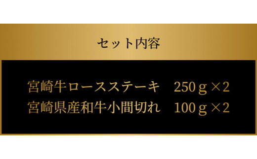 宮崎牛 ロースステーキ500ｇ 宮崎県産和牛小間切れ200ｇ  K18_0034_5
