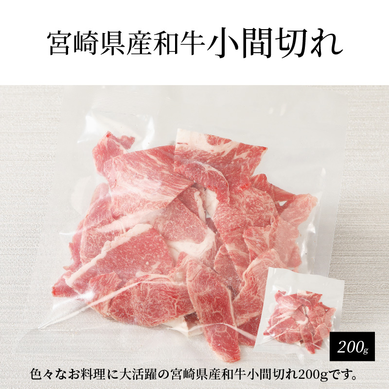 宮崎牛 ロースステーキ500ｇ 宮崎県産和牛小間切れ200ｇ K18_0034_3