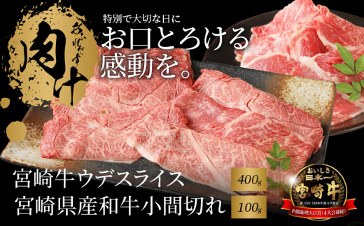 宮崎牛 ウデスライス400ｇ 宮崎県産和牛小間切れ100ｇ  K18_0026_6