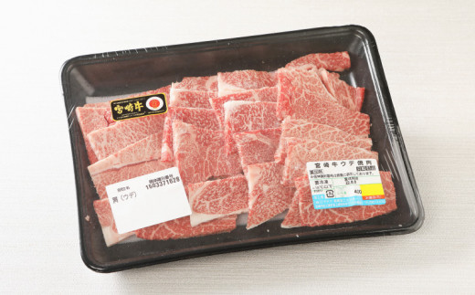 宮崎牛ウデ焼肉400ｇ　宮崎県産和牛小間切れ100ｇ K18_0025_4