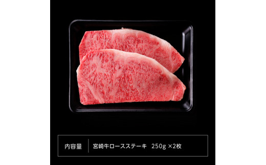 【令和6年10月発送分】 宮崎牛 ロース ステーキ ２５０ｇ×2枚 選べる発送月 肉 牛肉 ステーキ 黒毛和牛 【 肉 牛肉 贅沢 国産 国産牛 4等級 5等級 九州産 宮崎県産 黒毛和牛 和牛 ロース ステーキ 川南町 】