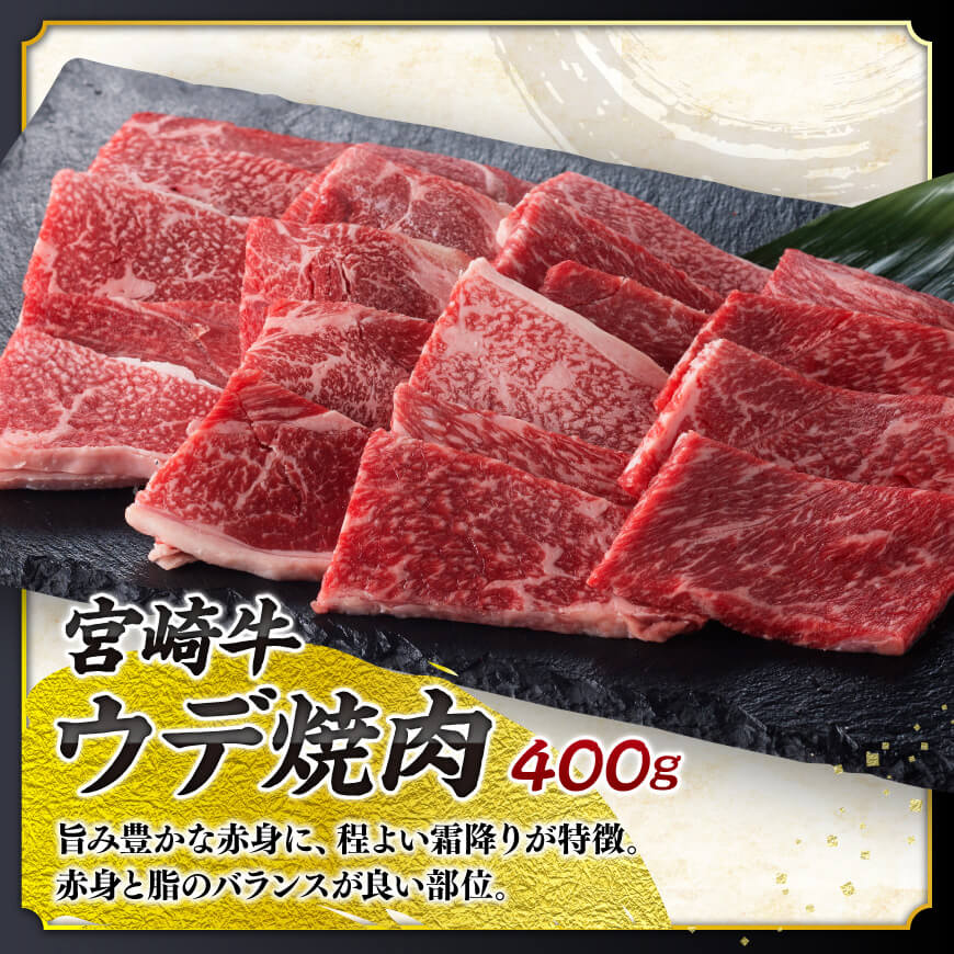 宮崎牛 焼肉 3種 計1.1kg【肉 牛肉 国産 国産牛 黒毛和牛 宮崎牛 A4 A5 4等級 5等級 ミヤチク カタロース モモ ウデ 焼肉 セット BBQ バーベキュー 食べ比べ】