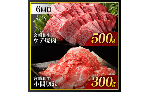 【訳あり定期便】宮崎和牛と宮崎県産豚肉6ヶ月定期便 【 ロースステーキ ロースしゃぶしゃぶ ウデスライス 小間切れ ウデ焼肉 牛肉 黒毛和牛 豚肉 ミヤチク 全6回 】